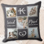 Pet Dog Memorial Keepsake Photo Collage Throw Pillow