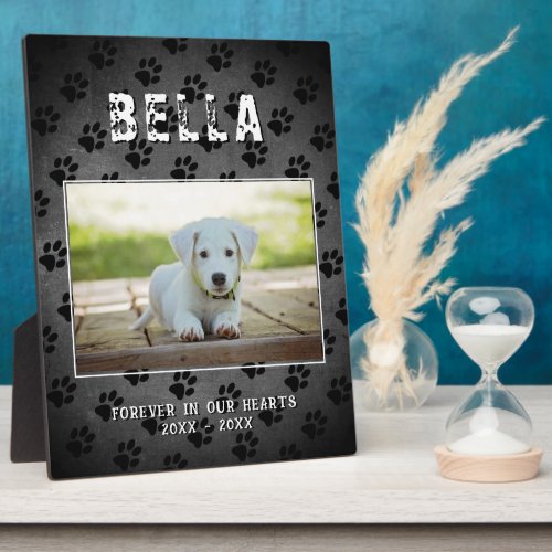 Pet Dog Memorial Paw Prints Chalkboard Photo  Plaque
