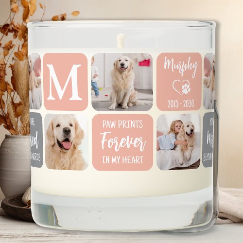 Pet Dog Memorial Personalized 5 Photos Remembrance Scented Candle
