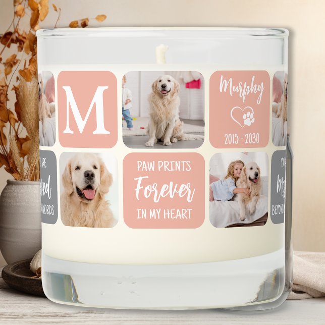 Pet Dog Memorial Personalized 5 Photos Remembrance Scented Candle (Creator Uploaded)