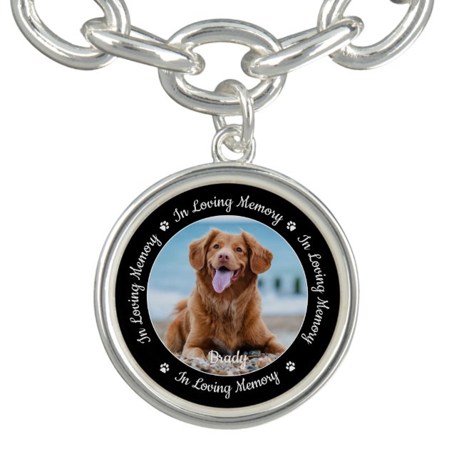 Pet Dog Memorial Personalized Photo Bracelet (Design)