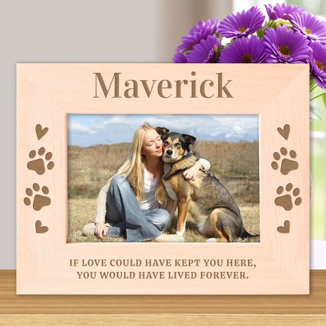 Pet Dog Memorial Personalized Sympathy Wood Photo Engraved Frames (Creator Uploaded)