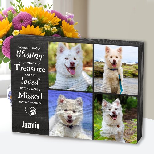 Pet Dog Memorial _ Pet Loss Dog Sympathy Keepsake Wooden Box Sign