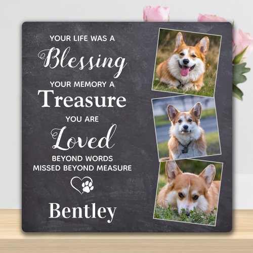 Pet Dog Memorial Pet Loss Gift Personalized Photo  Plaque