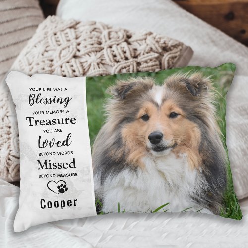 Pet Dog Memorial Pet Loss Remembrance Photo Accent Pillow