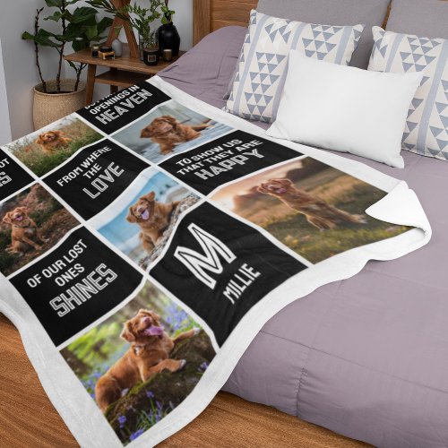 Pet Dog Memorial Photo Collage  Fleece Blanket