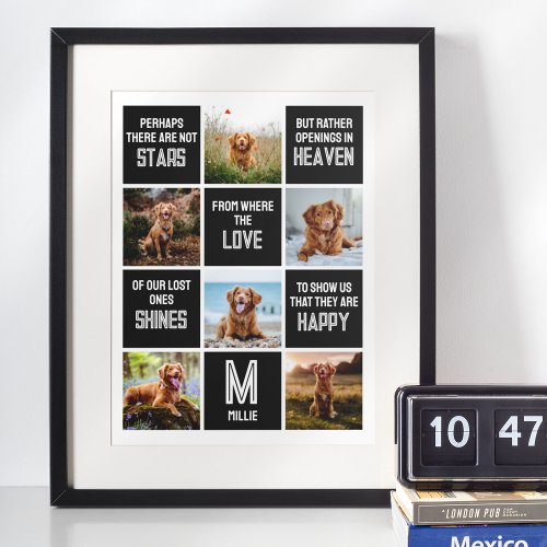 Pet Dog Memorial Photo Collage Poster