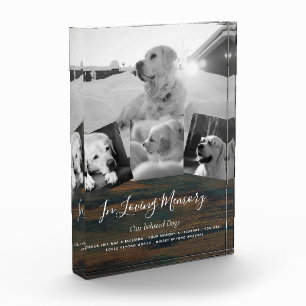 Pet Dog Memorial Photo Collage Remembrance Poem Block