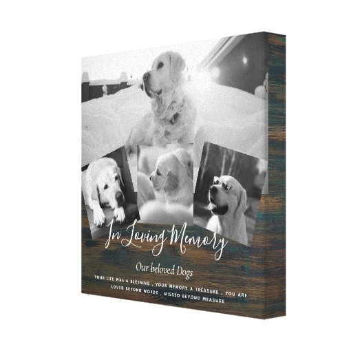 Pet Dog Memorial Photo Collage Remembrance Poem Canvas Print Zazzle