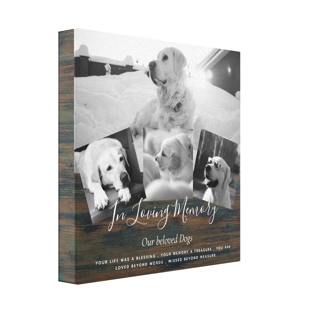 Pet Dog Memorial Photo Collage Remembrance Poem Canvas Print Zazzle