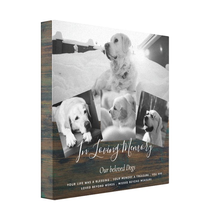 Pet Dog Memorial Photo Collage Remembrance Poem Canvas Print Zazzle