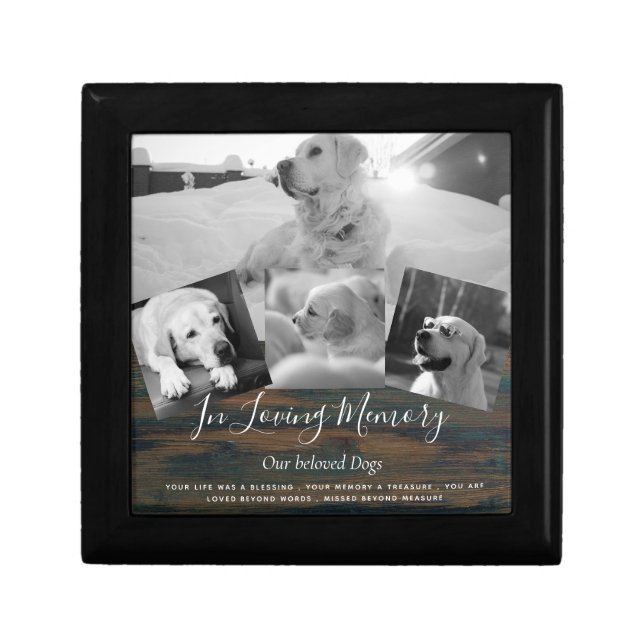 Pet Dog Memorial Photo Collage Remembrance Poem Gift Box (Front)