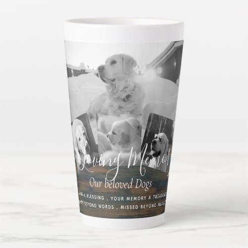 Pet Dog Memorial Photo Collage Remembrance Poem Latte Mug