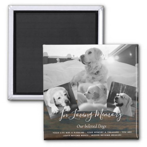 Pet Dog Memorial Photo Collage Remembrance Poem Magnet
