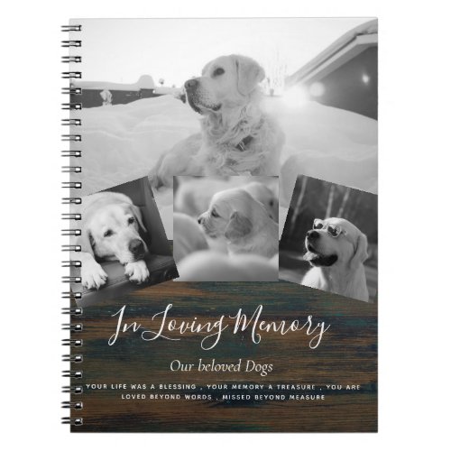 Pet Dog Memorial Photo Collage Remembrance Poem Notebook
