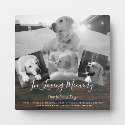 Pet Dog Memorial Photo Collage Remembrance Poem Plaque