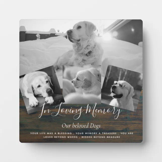 Pet Dog Memorial Photo Collage Remembrance Poem Plaque Zazzle