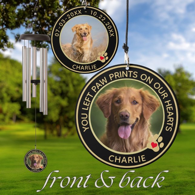PET DOG MEMORIAL Photo Name Date Wind Chime (Creator Uploaded)