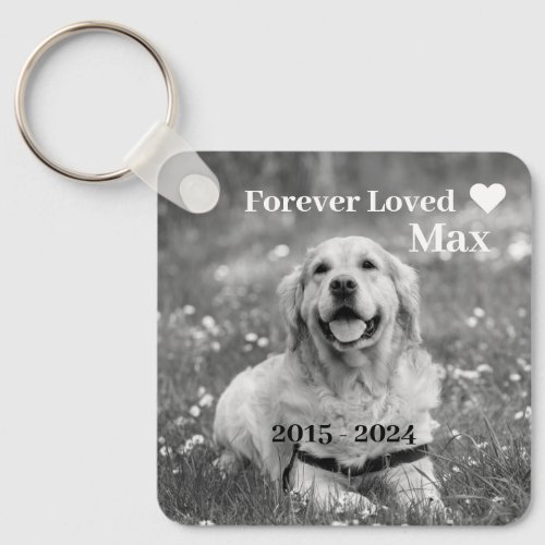 Pet Dog Memorial Photo with Quote Keychain