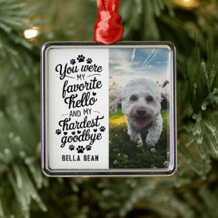 Pet Dog Memorial Quote Photo Metal Ornament