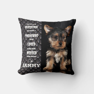 Pet Dog Memorial Remembrance Poem 2 Photo Throw Pillow