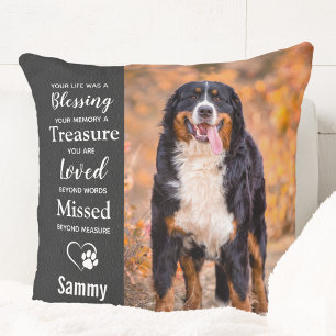 Pet Dog Memorial Remembrance Poem 2 Photo Throw Pillow