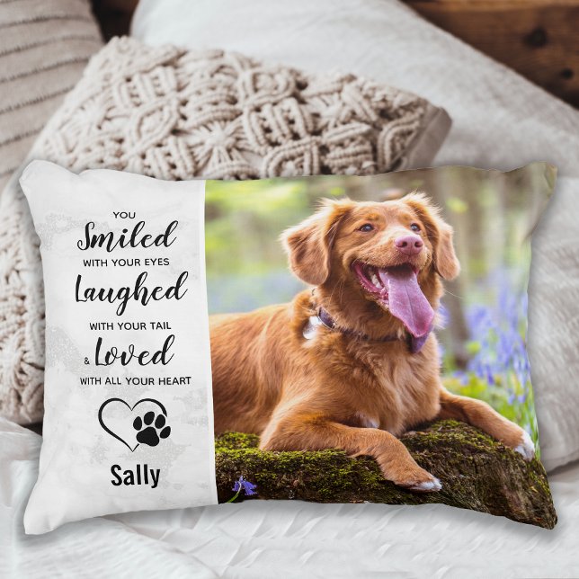 Pet Dog Memorial Remembrance Sympathy Photo Accent Pillow (Creator Uploaded)