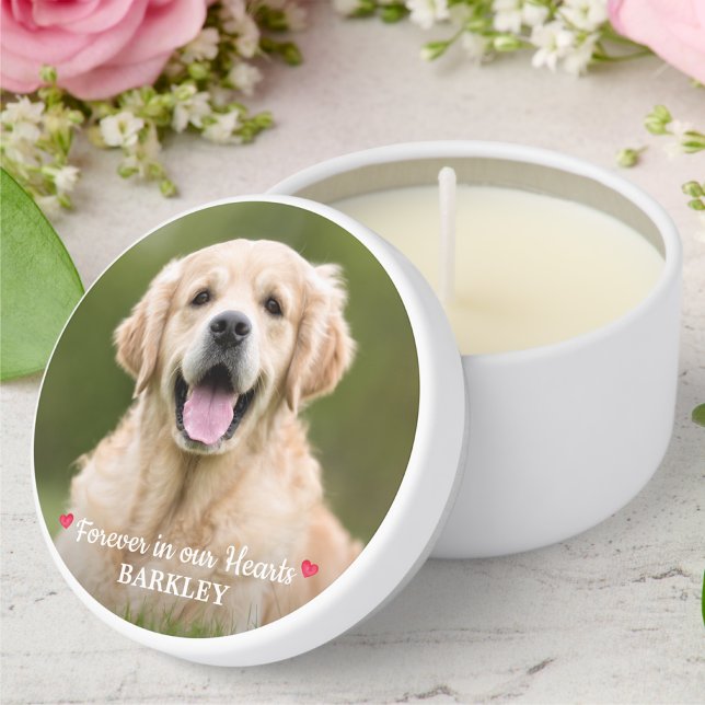 Pet Dog Memorial Sympathy Gift Personalized Photo Mini Candle Favors (Creator Uploaded)