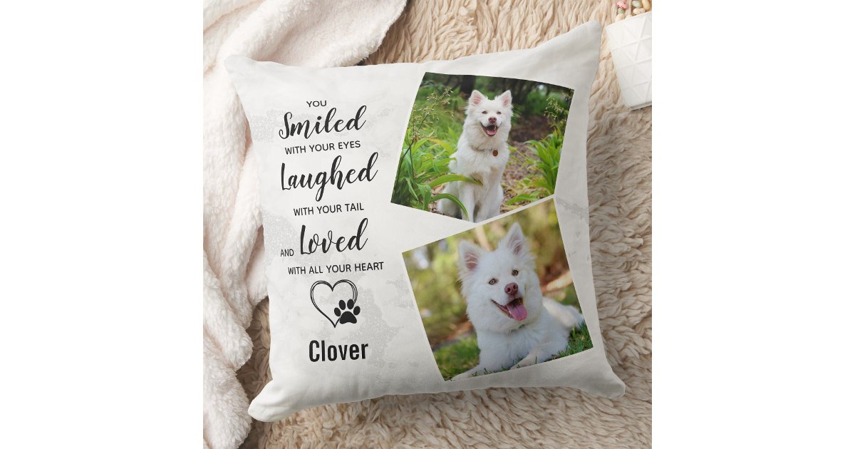 Pet Dog Memorial Sympathy Keepsake Photo Throw Pillow | Zazzle