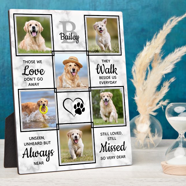 Pet Dog Memorial Sympathy Quote 6 Photo Collage Plaque (Creator Uploaded)