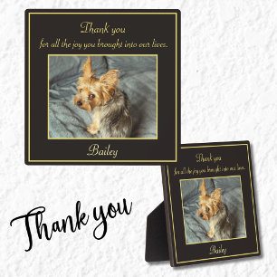 Pet Dog Memorial Thank You Plaque