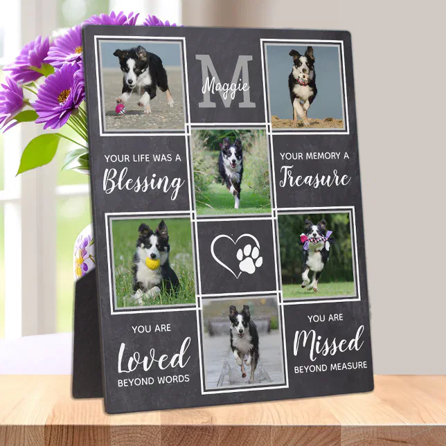 Pet Dog Memorials Keepsake Photo Collage Memorial Plaque | Zazzle