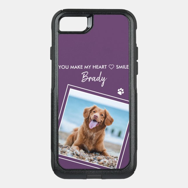 Pet Dog Modern Stylish Purple Photo Otterbox iPhone Case (Back)