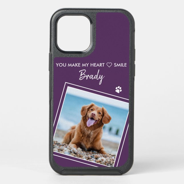 Pet Dog Modern Stylish Purple Photo Otterbox iPhone Case (Back)