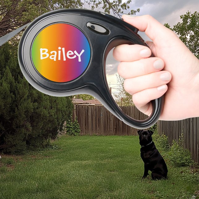 Pet Dog  Monogram Rainbow Customize  Retractable Pet Leash (Creator Uploaded)