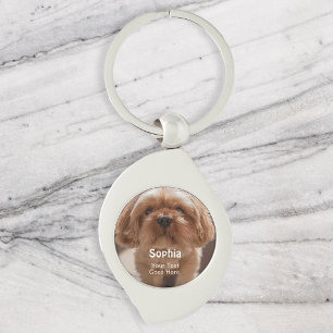 Pet Dog Name Photo Simple Keychain
