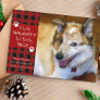 Pet Dog Naughty and Nice Red Black Plaid Holiday Card