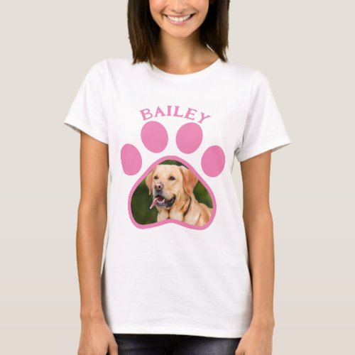 Pet Dog or Cat Photo Print Pawprint T_Shirt