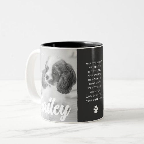 Pet Dog Paw Memorial Keepsake Modern Simple Photo Two_Tone Coffee Mug
