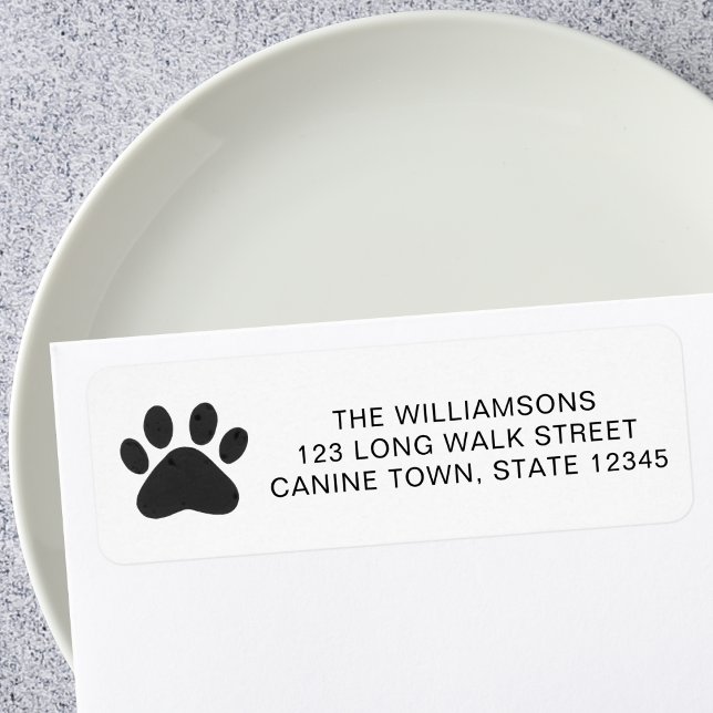 Pet Dog Paw Print Return Address Label (Creator Uploaded)