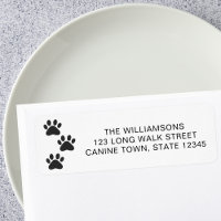 Pet Dog Paw Print Return Address Label