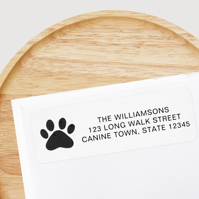 Pet Dog Paw Print Return Address Label (Creator Uploaded)