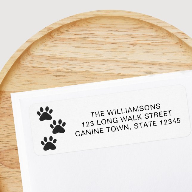 Pet Dog Paw Print Return Address Label (Creator Uploaded)