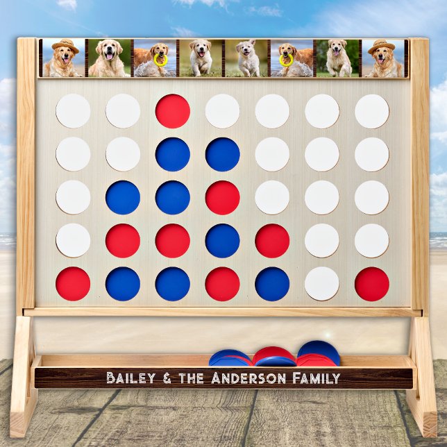 Pet Dog Personalized 8 Photo Collage Giant Connect Fast Four (Creator Uploaded)