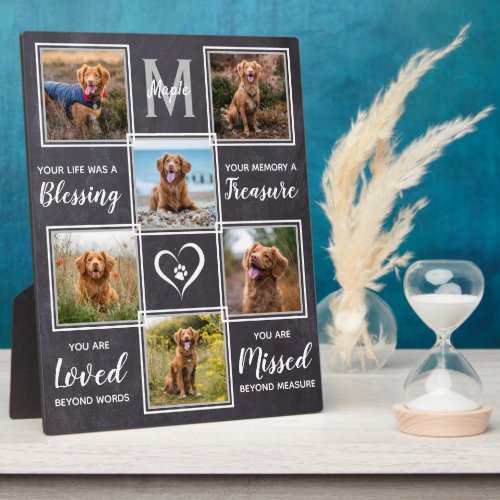 Pet Dog Photo Collage _ Pet Loss Sympathy Memorial Plaque