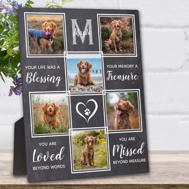 Pet Dog Photo Collage - Pet Loss Sympathy Memorial Plaque (Creator Uploaded)