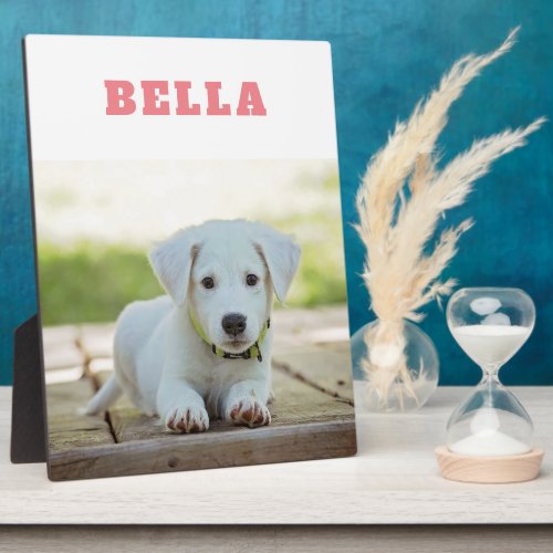 Pet Dog Photo Cute Custom Name Keepsake Plaque
