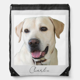 Pet Dog Photo Drawstring Bag