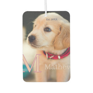 pet dog photo est year name monogram cat parent air freshener