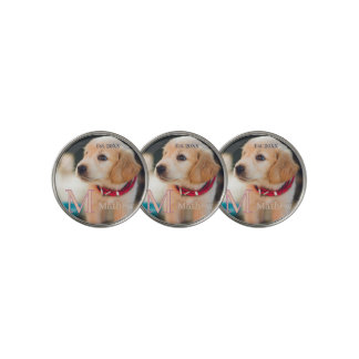 pet dog photo est year name monogram cat parent golf ball marker